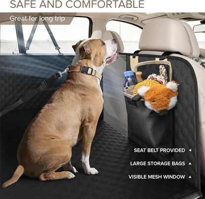 Dog Hammock for Car with Hard Bottom Dog Car Seat Cover for Back Seat Waterproof for Cars/Suv, Black